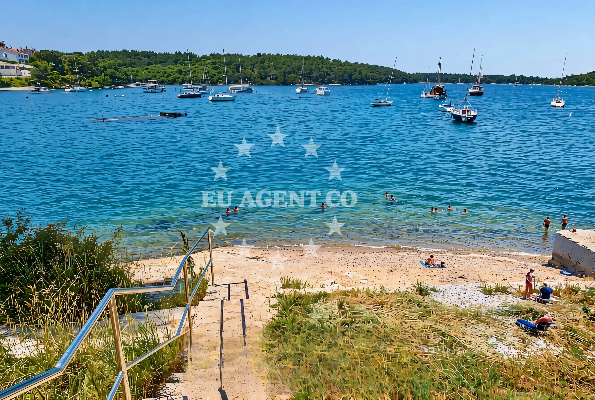 Overview of Debeli vrh, Vinkuran Beach in Debeli vrh