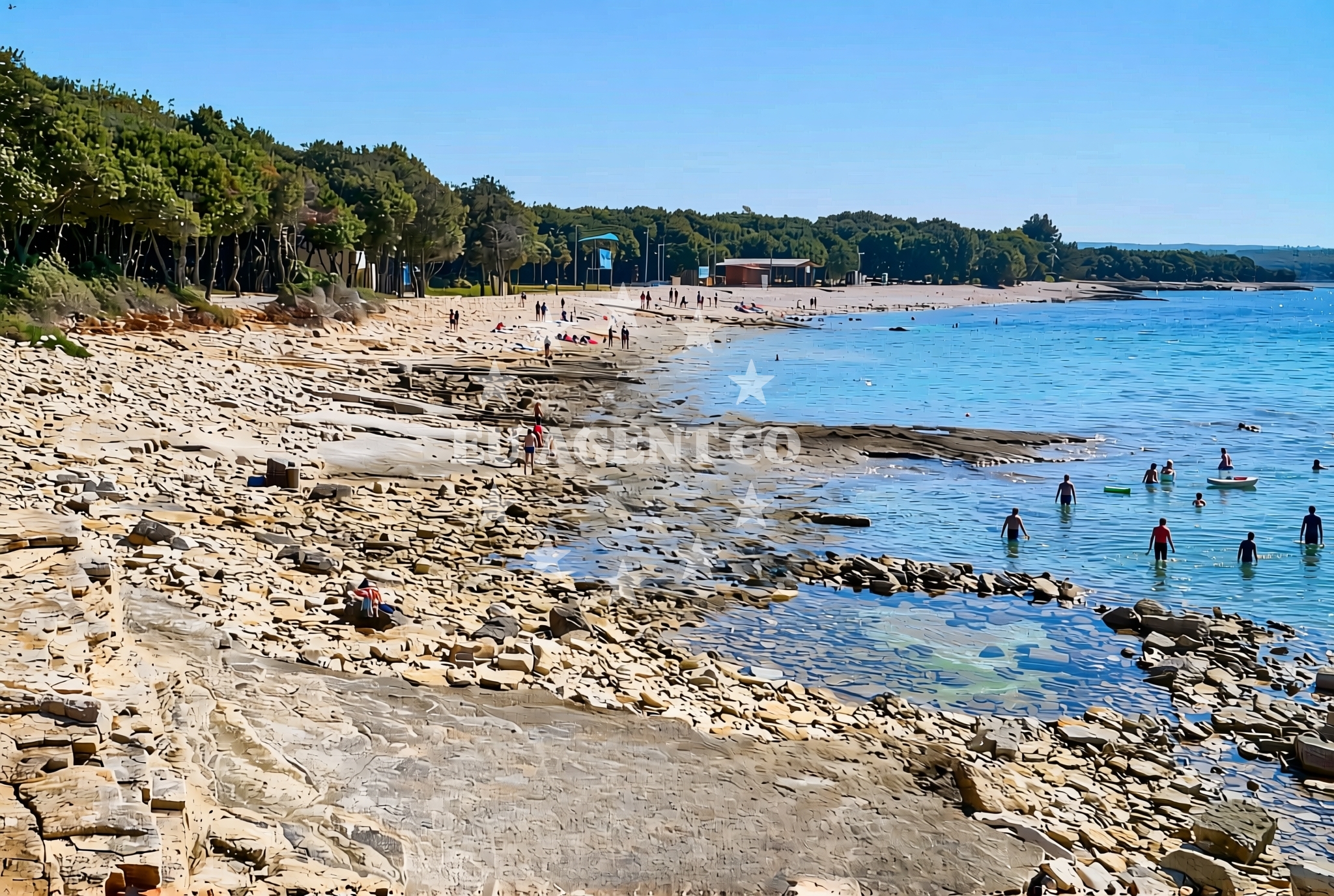 Shoreline and swimming area at Debeljak (dog beach), Peroj Beach in Debeljak (plaža za pse)