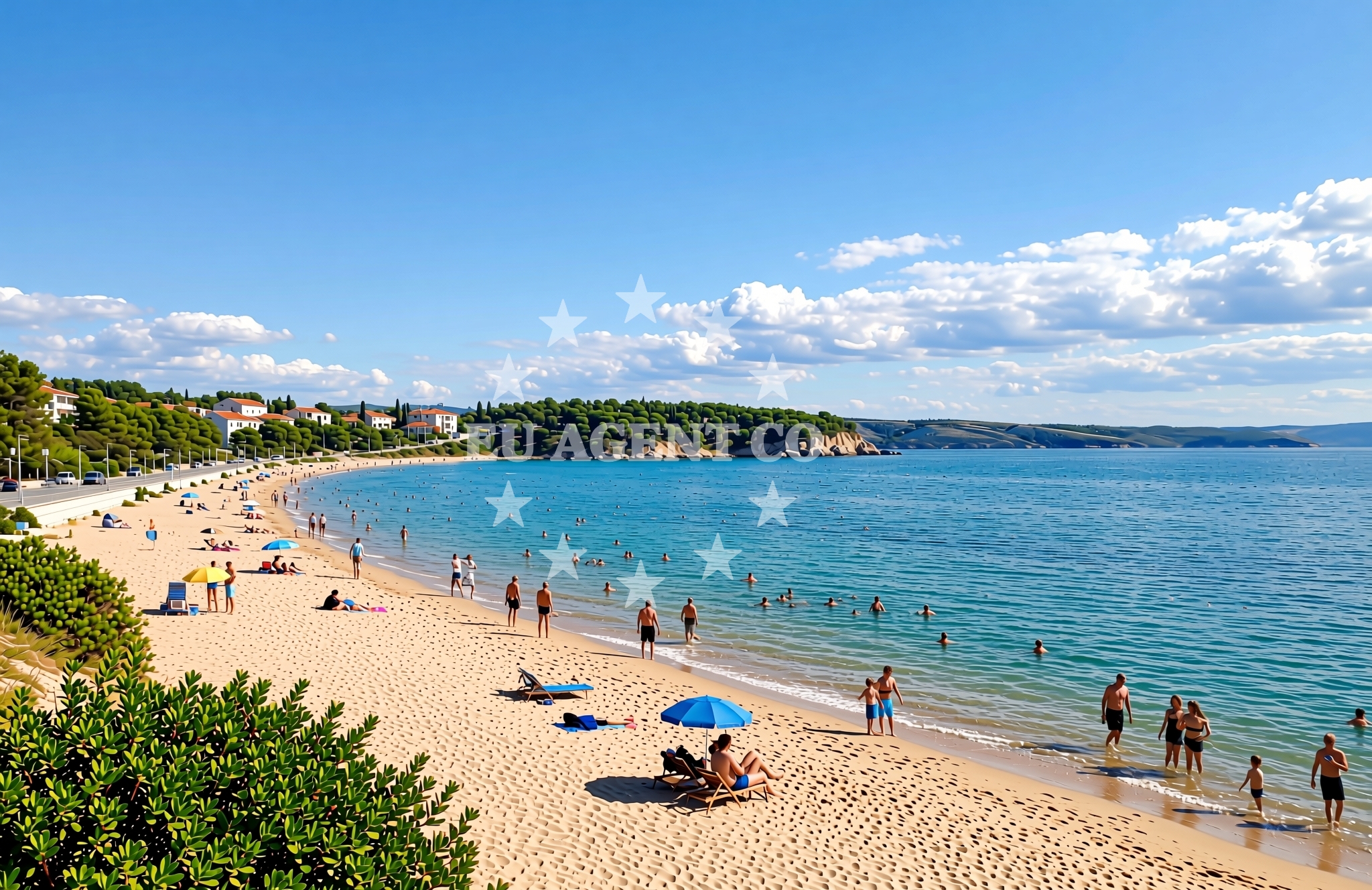 Sea and coastal view of Dedan, Lopar (Rab) Beach in Dedan