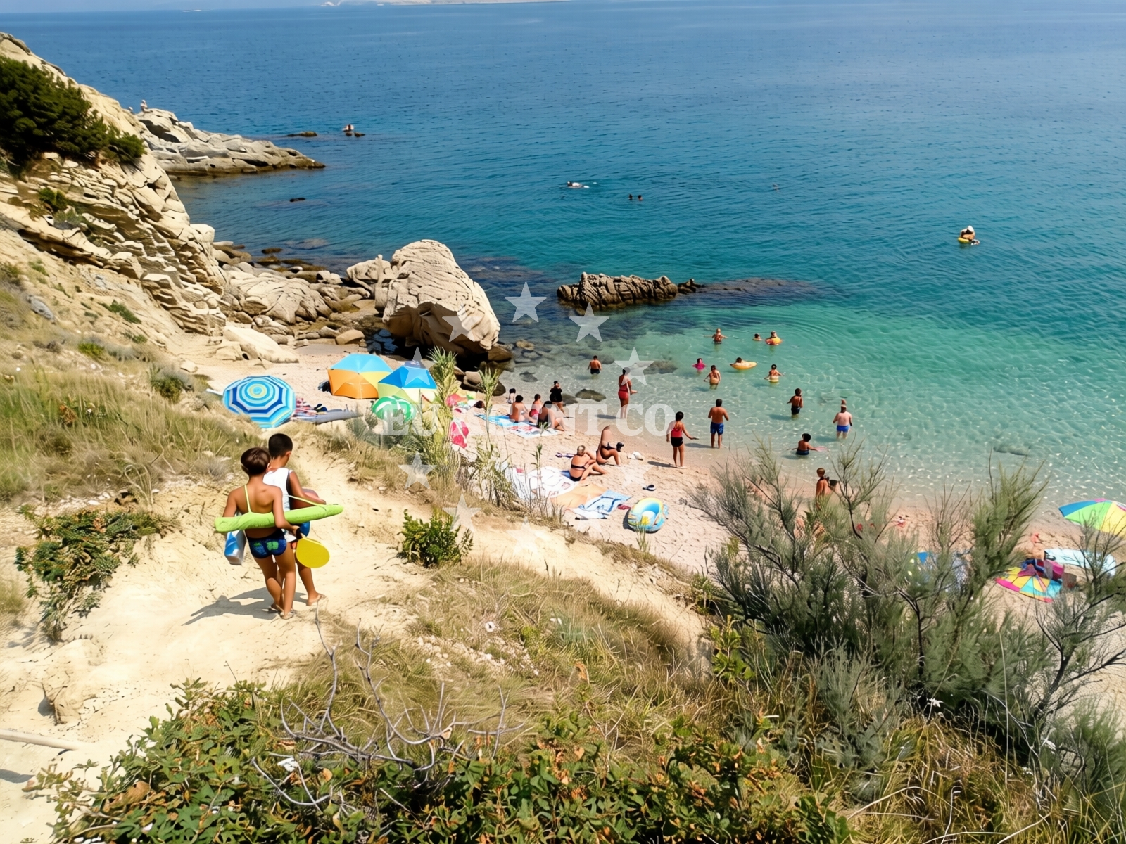 Beach facilities and surroundings at Delfinka beach in Sveta Marija 13, Pag