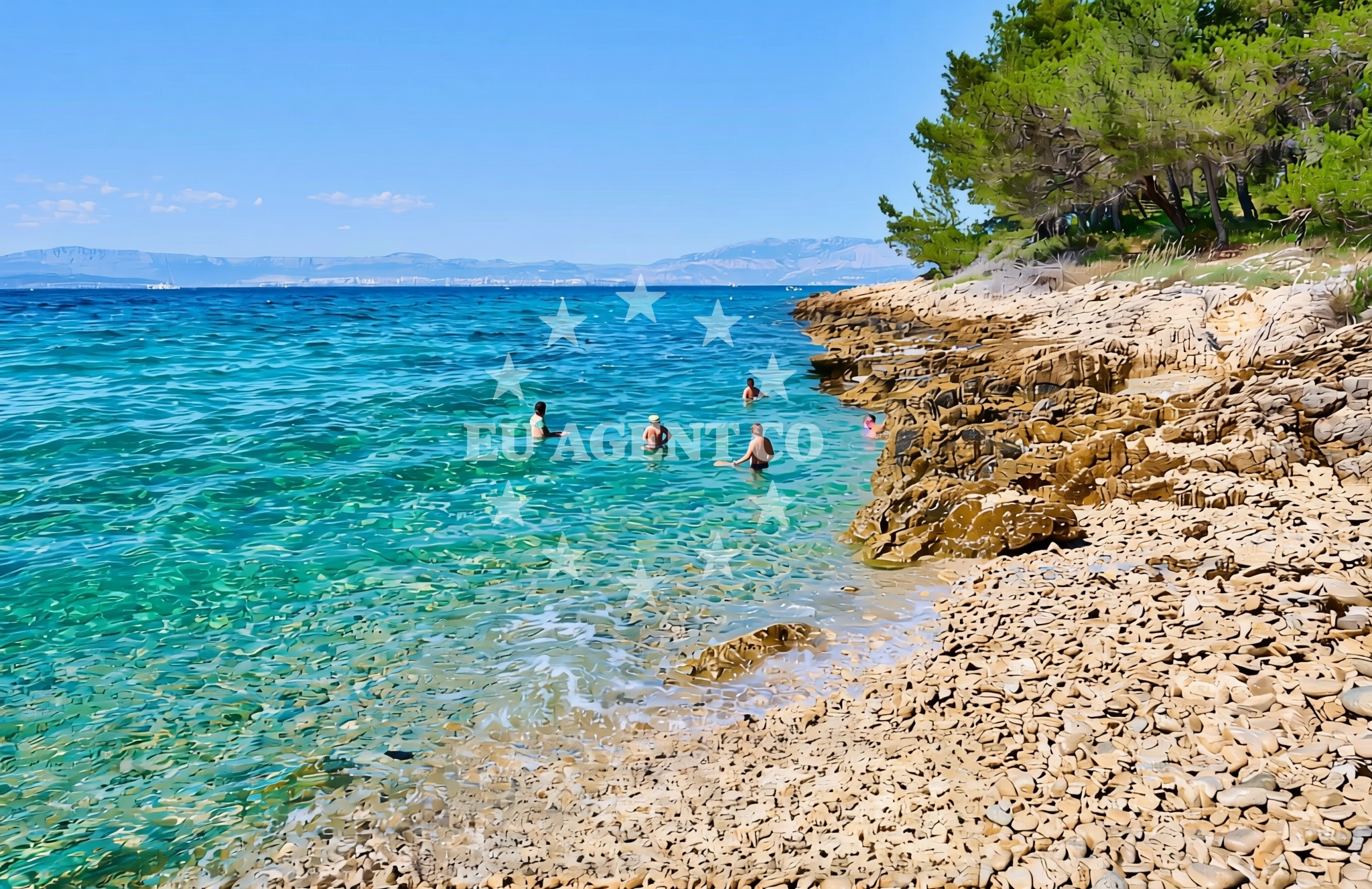 Overview of Deralo, Sutivan (Brač) Beach in Deralo