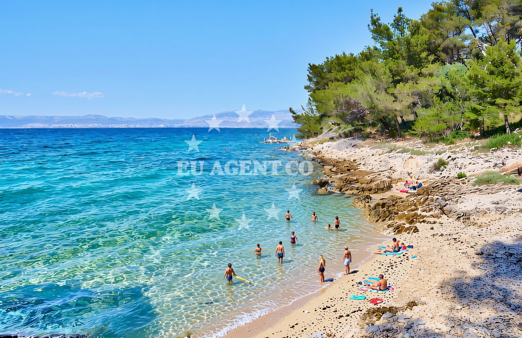 Beach facilities and surroundings at Deralo, Sutivan (Brač) Beach in Deralo