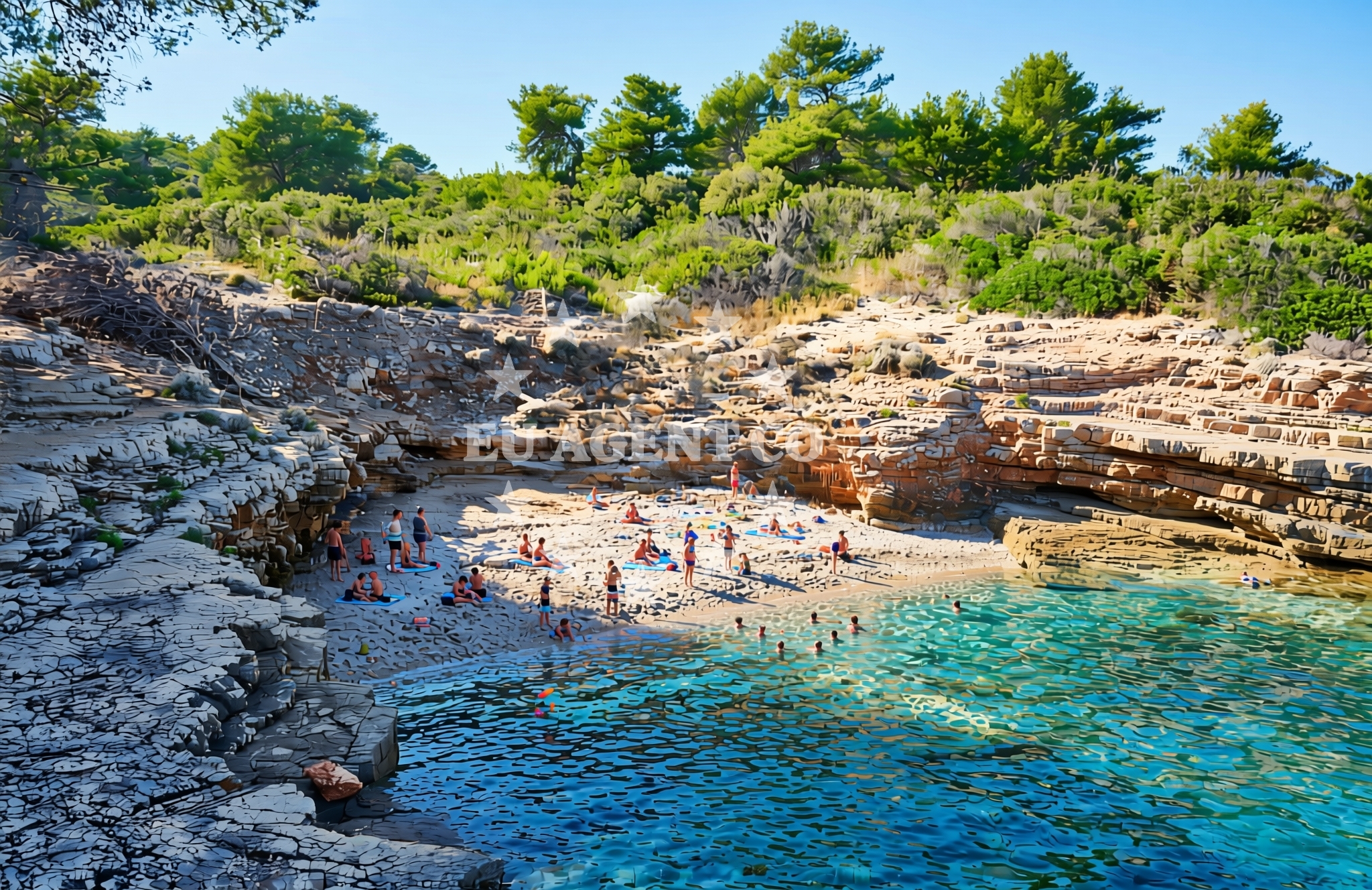 Overview of Dešenja, Nečujam (Šolta) Beach in Dešenja