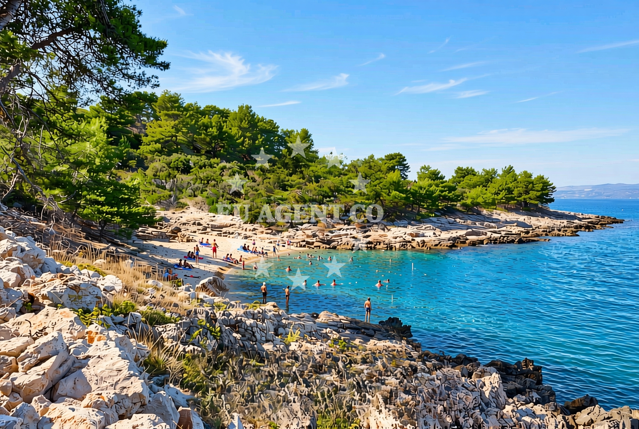 Shoreline and swimming area at Dešenja, Nečujam (Šolta) Beach in Dešenja