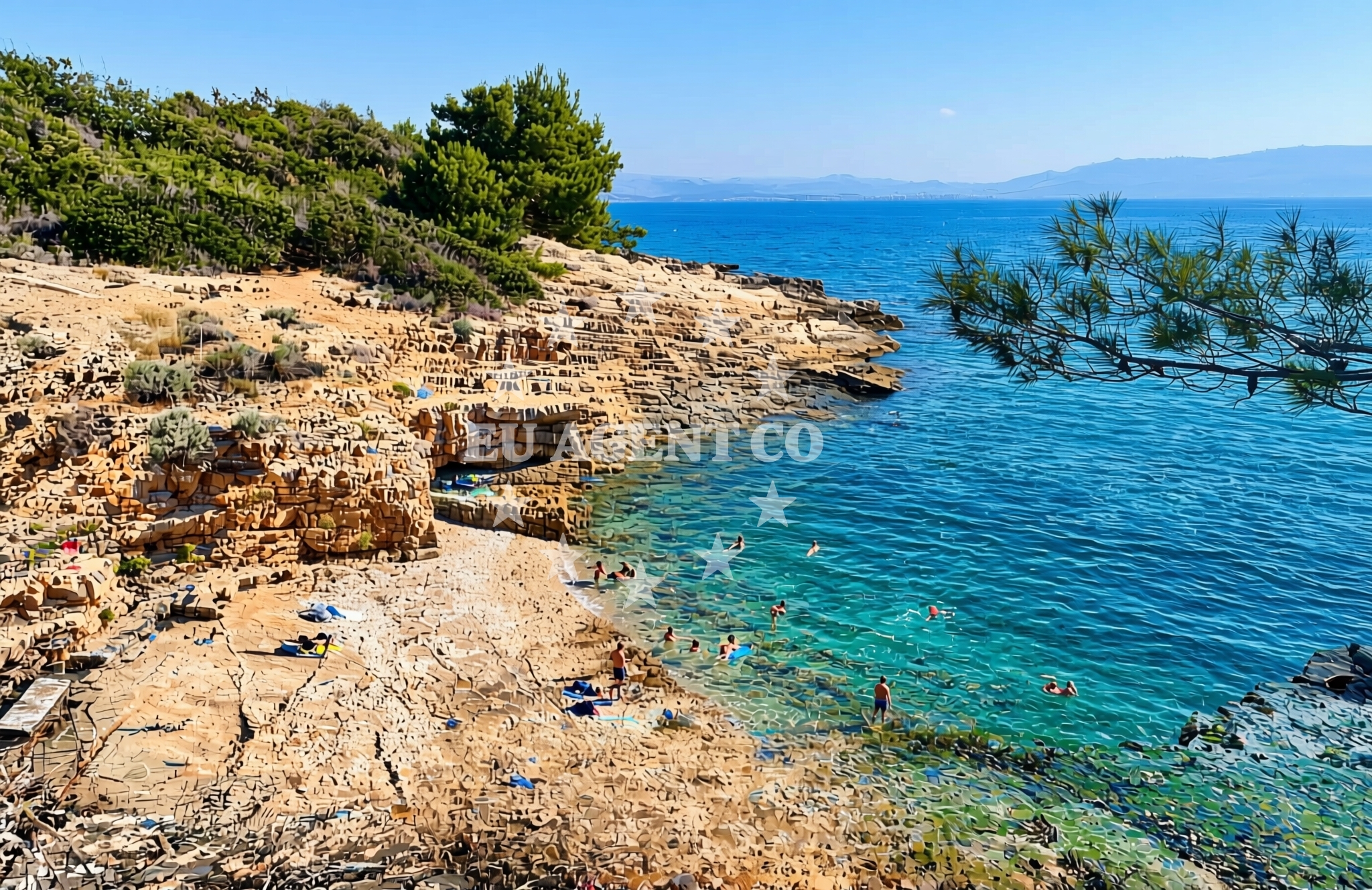 Sea and coastal view of Dešenja, Nečujam (Šolta) Beach in Dešenja