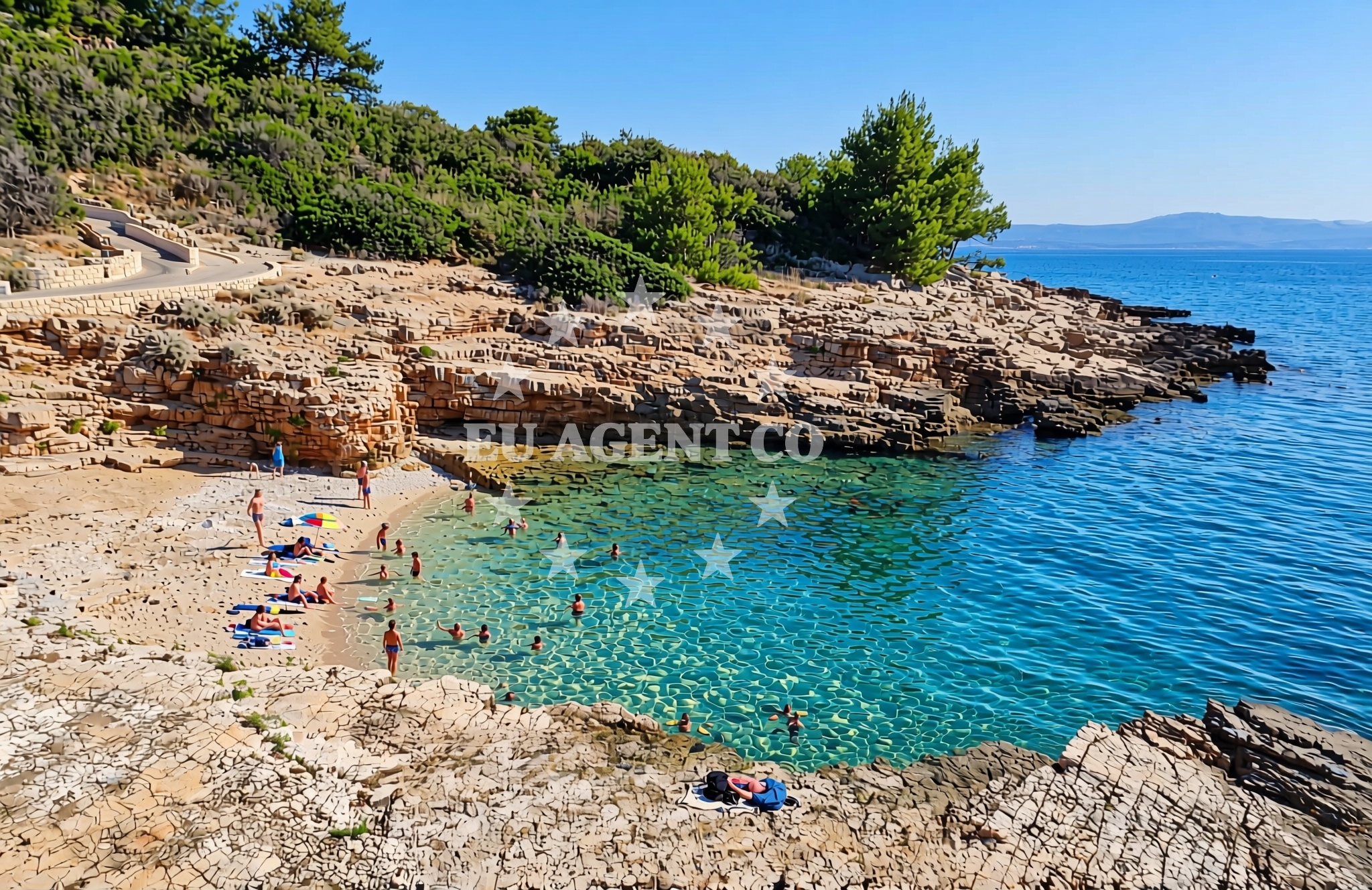Beach facilities and surroundings at Dešenja, Nečujam (Šolta) Beach in Dešenja