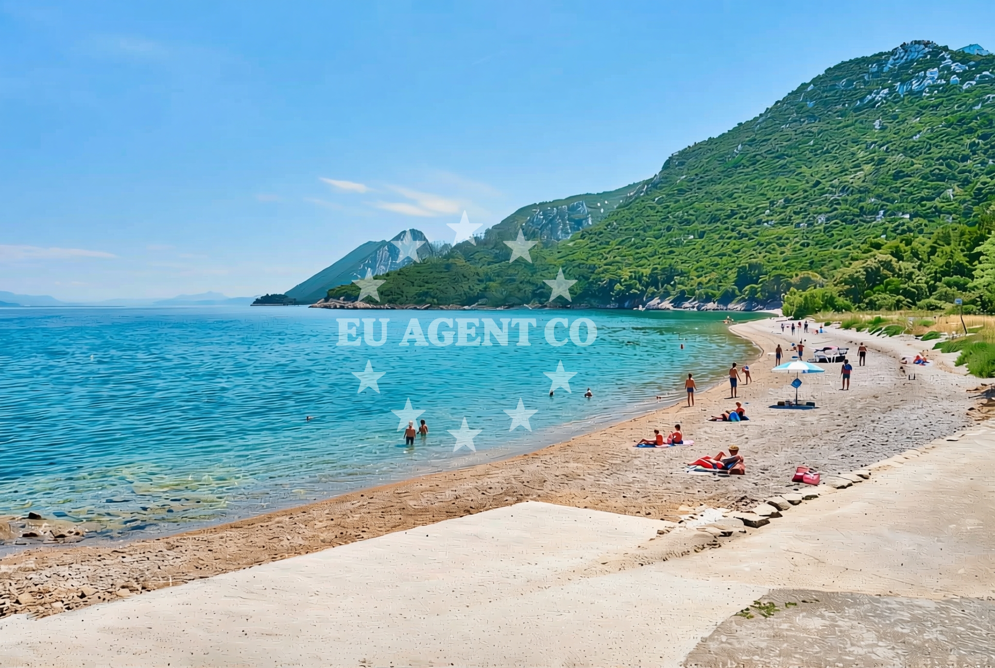 Shoreline and swimming area at Desna luka, Duba Pelješka Beach in Desna luka