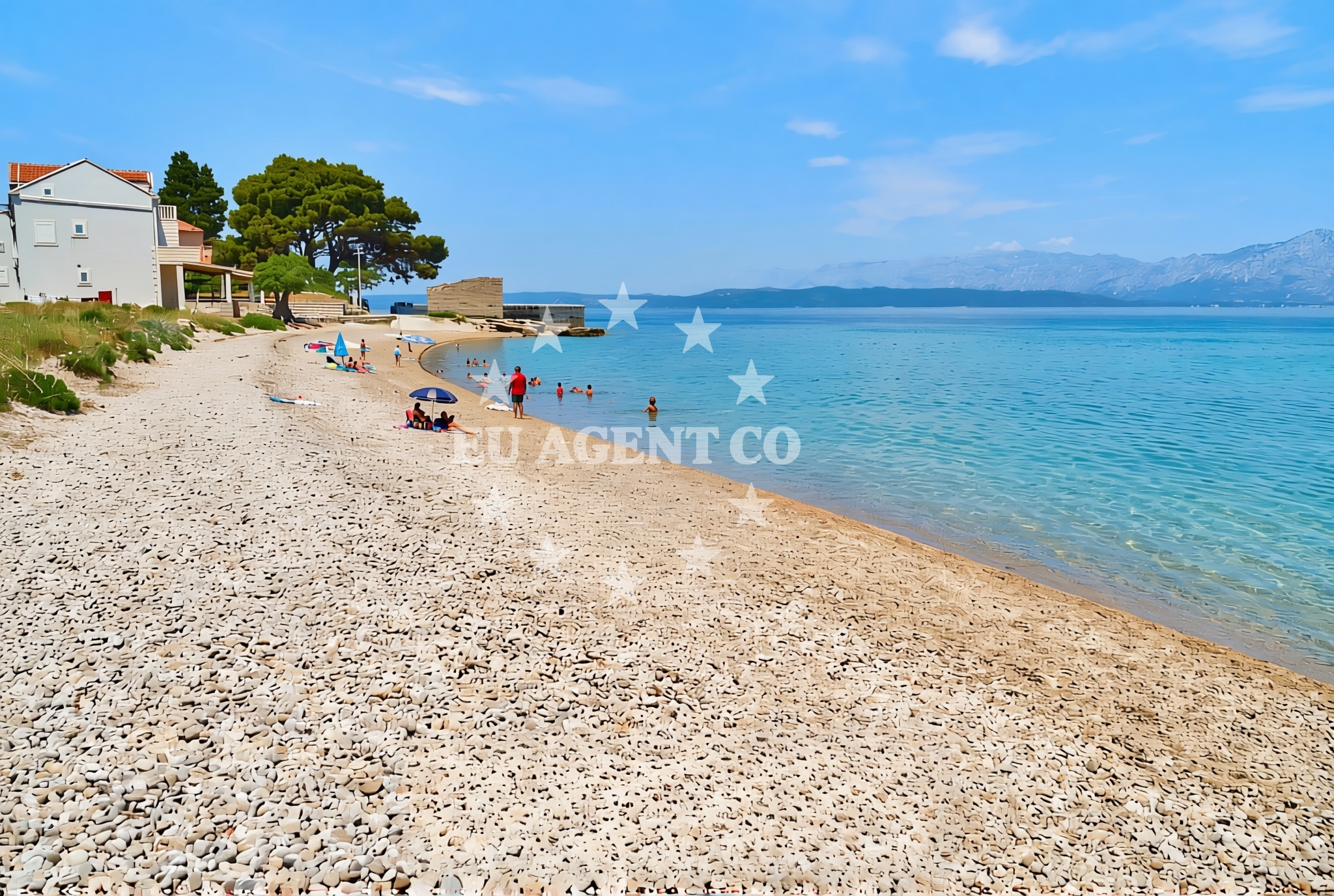 Beach facilities and surroundings at Desna luka, Duba Pelješka Beach in Desna luka