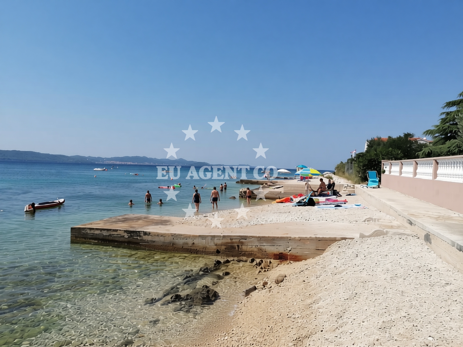 Shoreline and swimming area at Dido Beach in 25 Javore, Bibinje