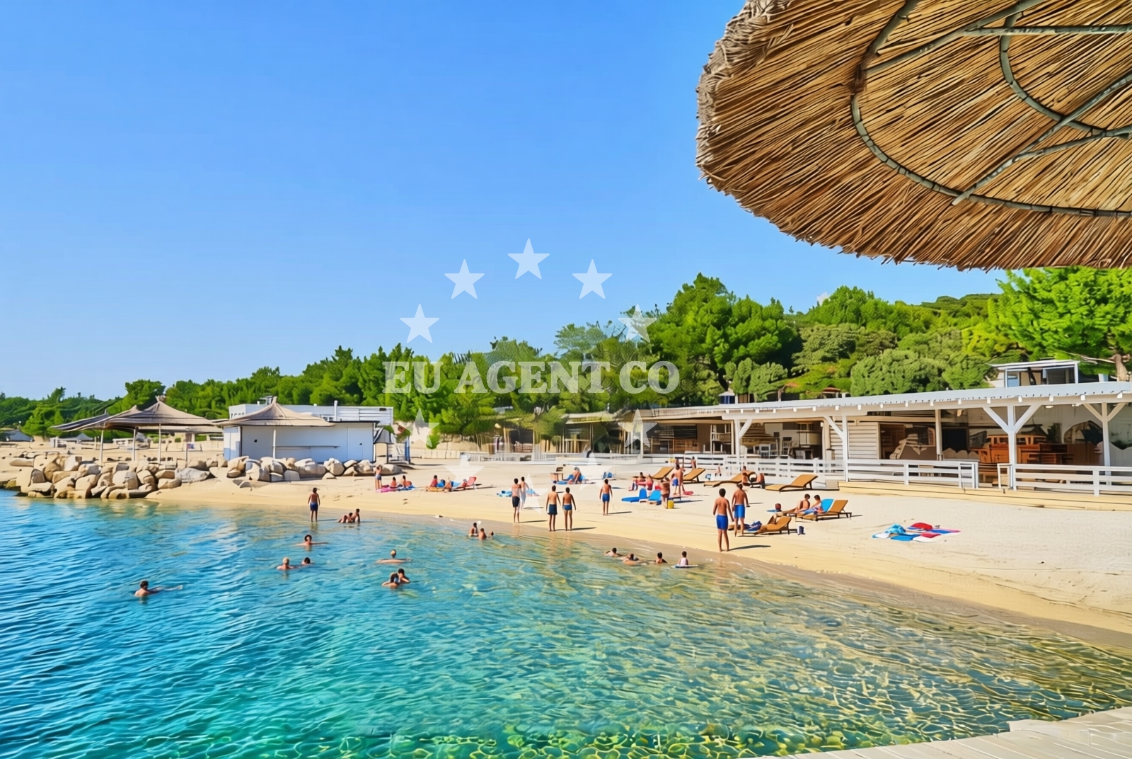 Overview of Dijamantna plaža, Šimuni (Pag) Beach in Dijamantna plaža
