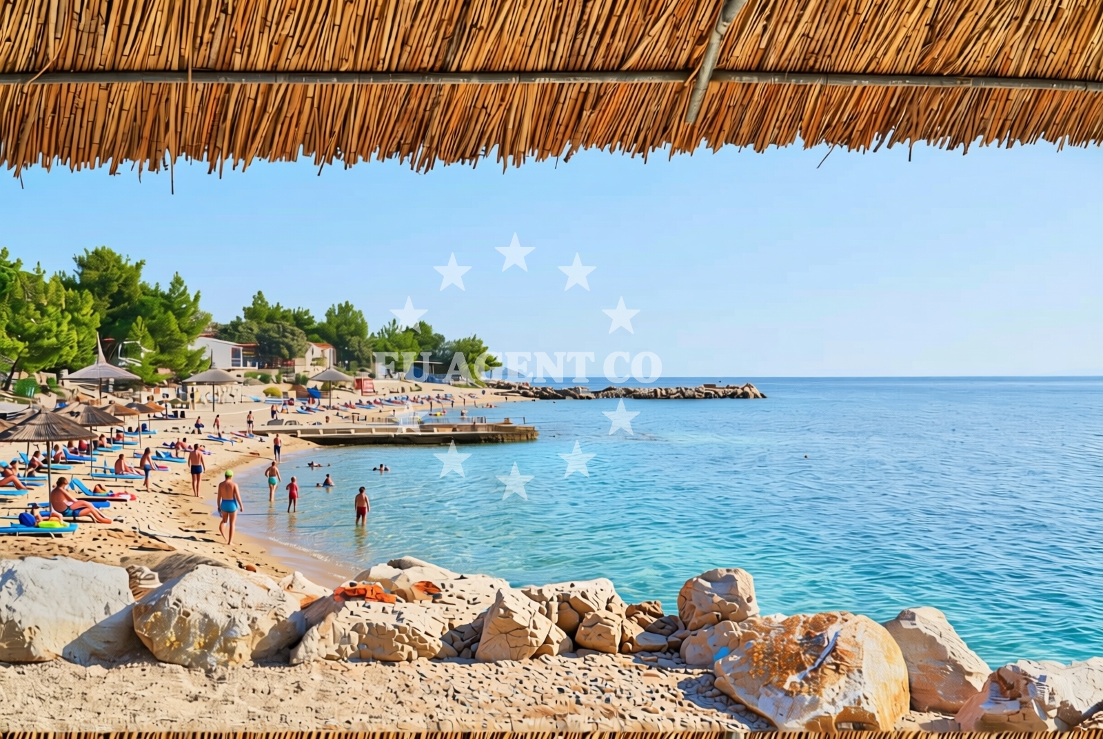 Sea and coastal view of Dijamantna plaža, Šimuni (Pag) Beach in Dijamantna plaža