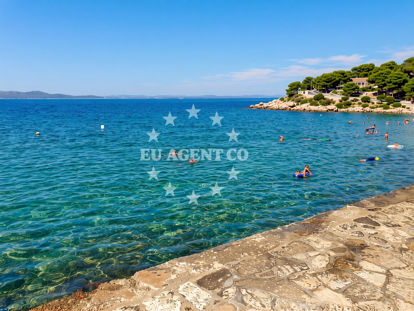 Shoreline and swimming area at Diklo Village Beach in Markezića ulica 2b, Zadar