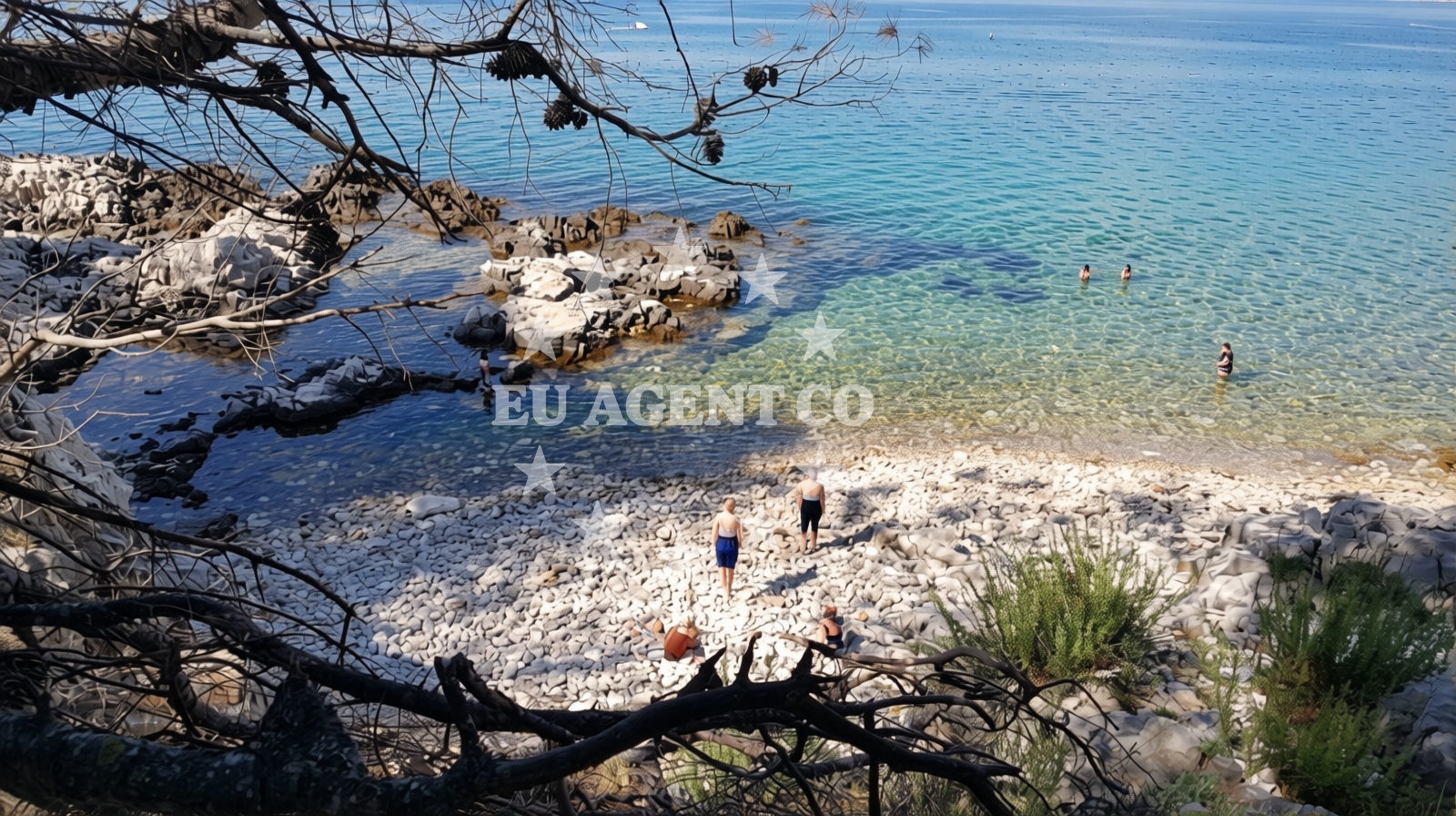 Sea and coastal view of Dimitry beach in , Slatine