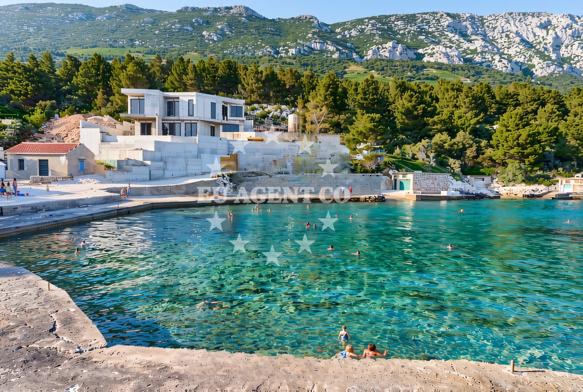 Sea and coastal view of Dingački škoj, Pijavičino Beach in Dingački škoj