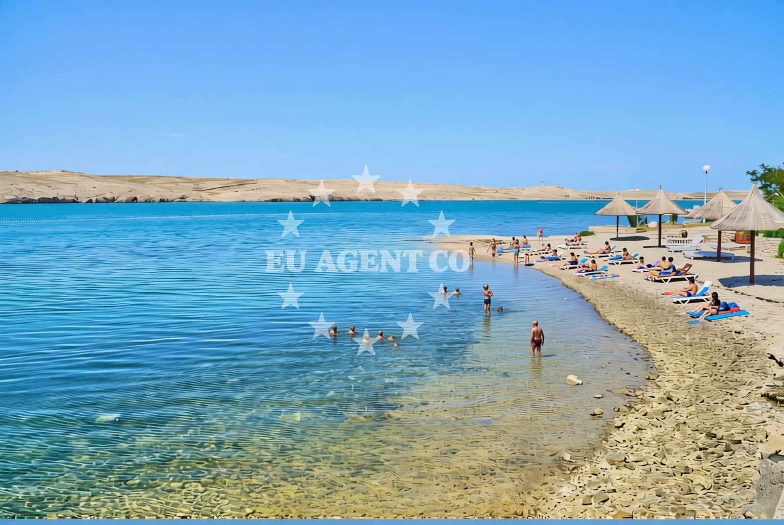 Shoreline and swimming area at Dinjiška istok, Dinjiška (Pag) Beach in Dinjiška istok