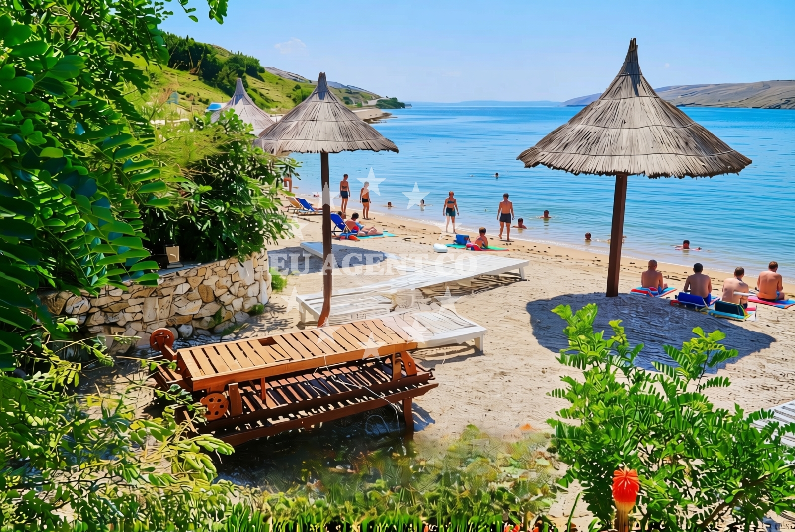 Sea and coastal view of Dinjiška istok, Dinjiška (Pag) Beach in Dinjiška istok
