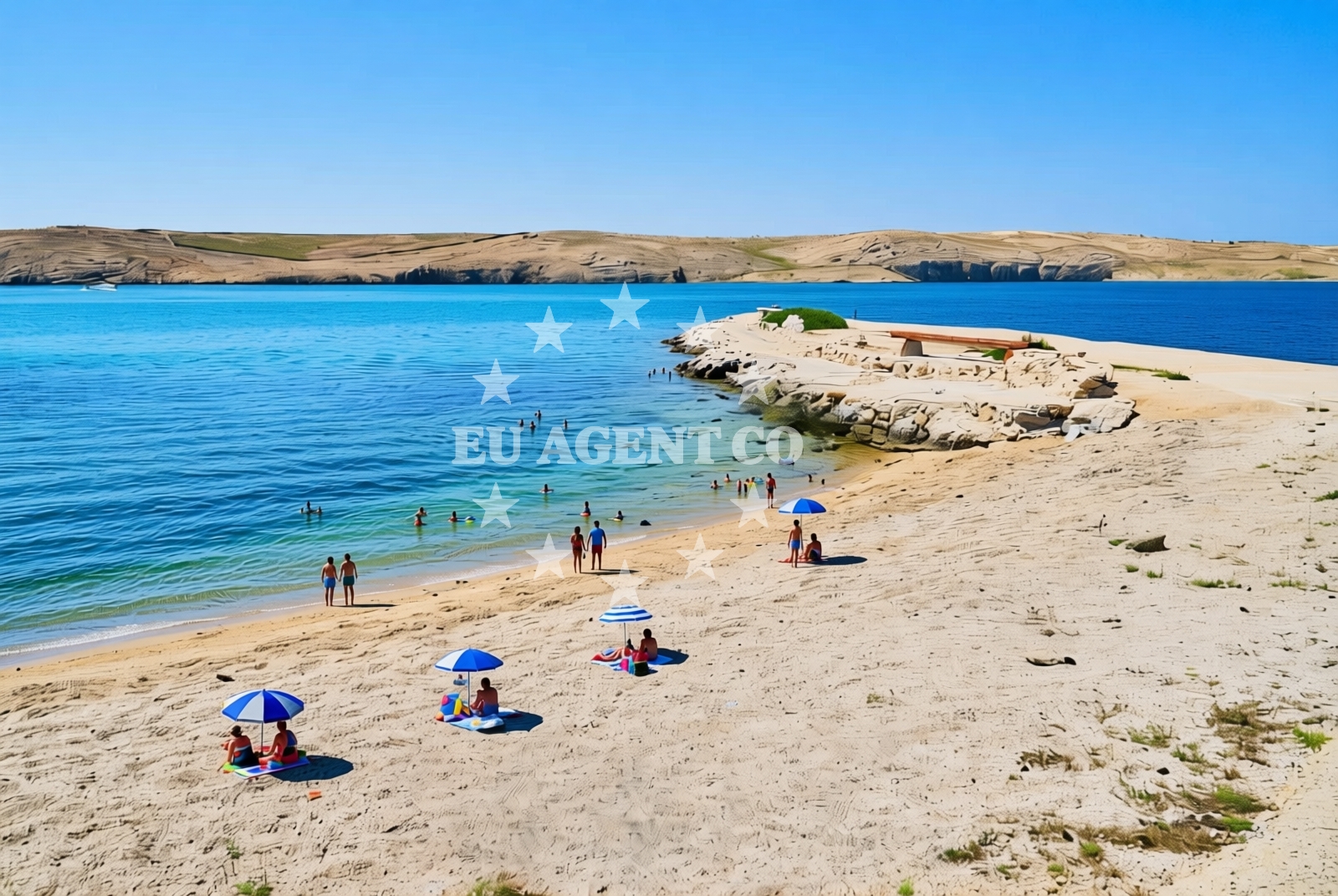 Sea and coastal view of Dinjiška sredina, Dinjiška (Pag) Beach in Dinjiška sredina
