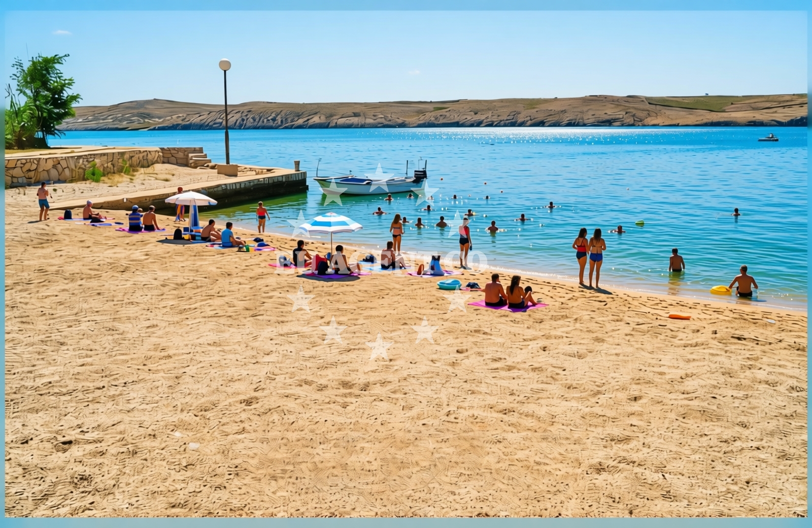 Beach facilities and surroundings at Dinjiška sredina, Dinjiška (Pag) Beach in Dinjiška sredina