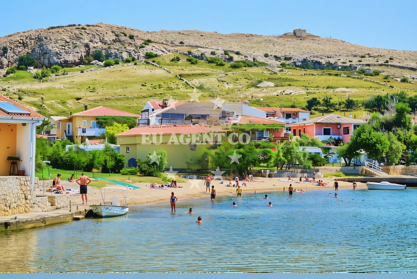 Sea and coastal view of Dinjiška zapad, Dinjiška (Pag) Beach in Dinjiška zapad