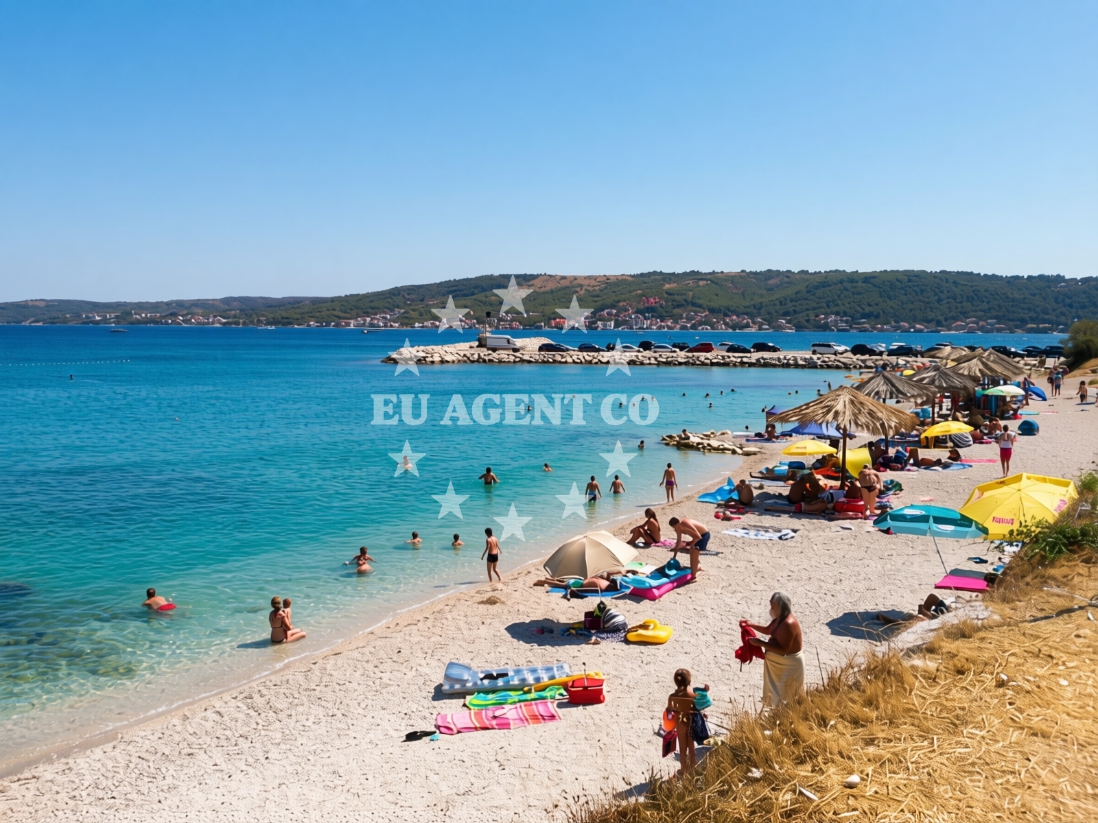 Sea and coastal view of Divulje beach in Put Divulja 50 48, Kastel Stafilic