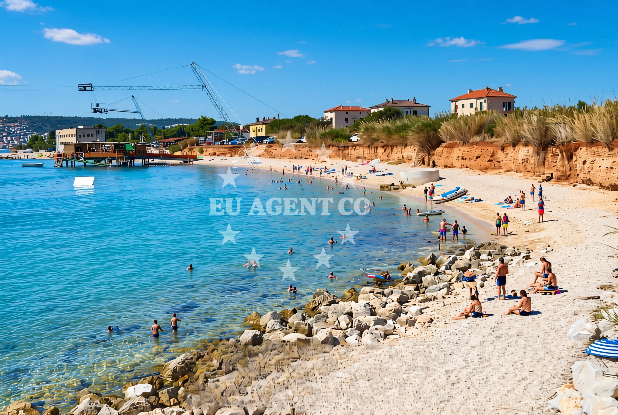 Sea and coastal view of Divulje: beaches and coves in Divulje