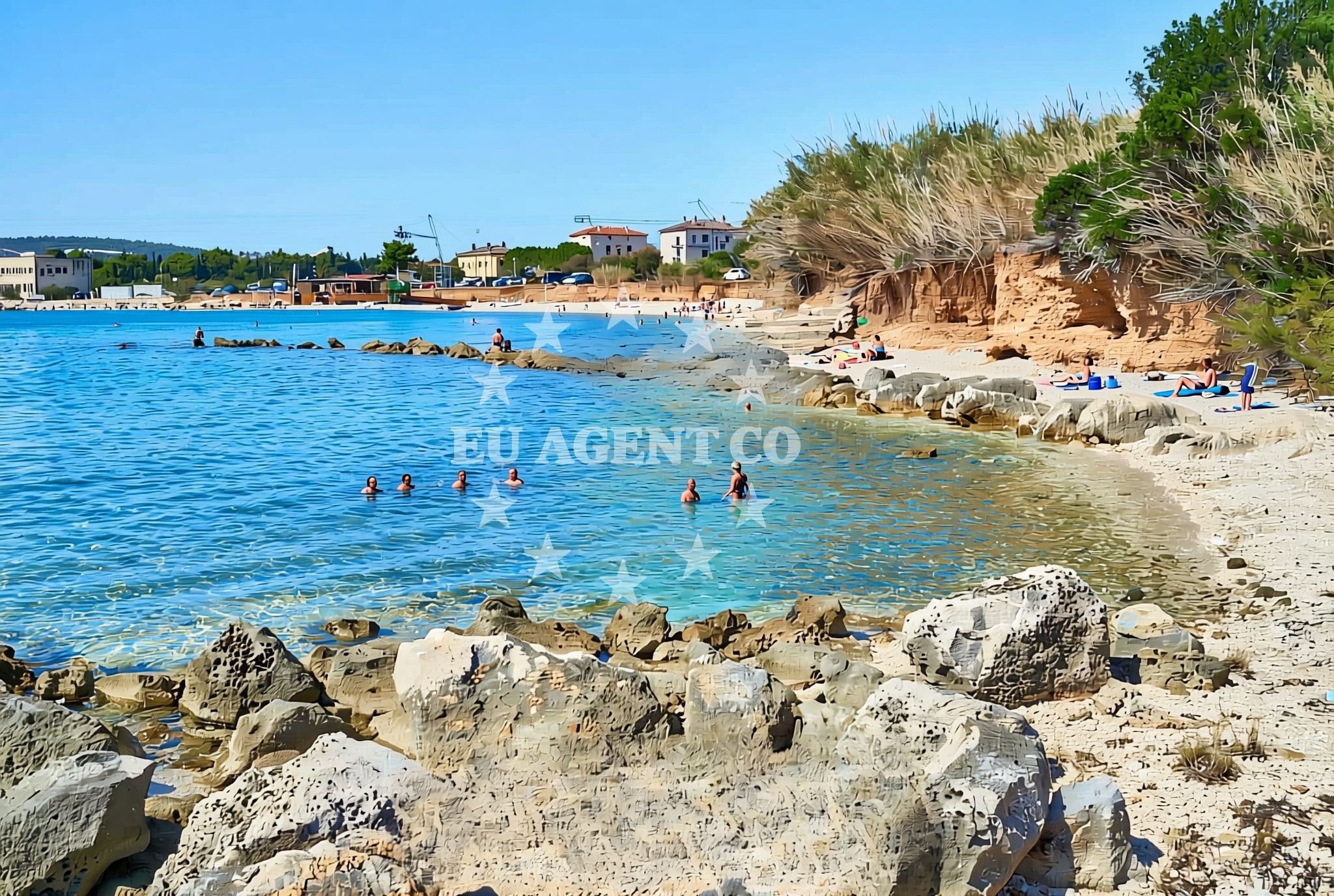Sea and coastal view of Divulje istok, Kaštel Štafilić Beach in Divulje istok