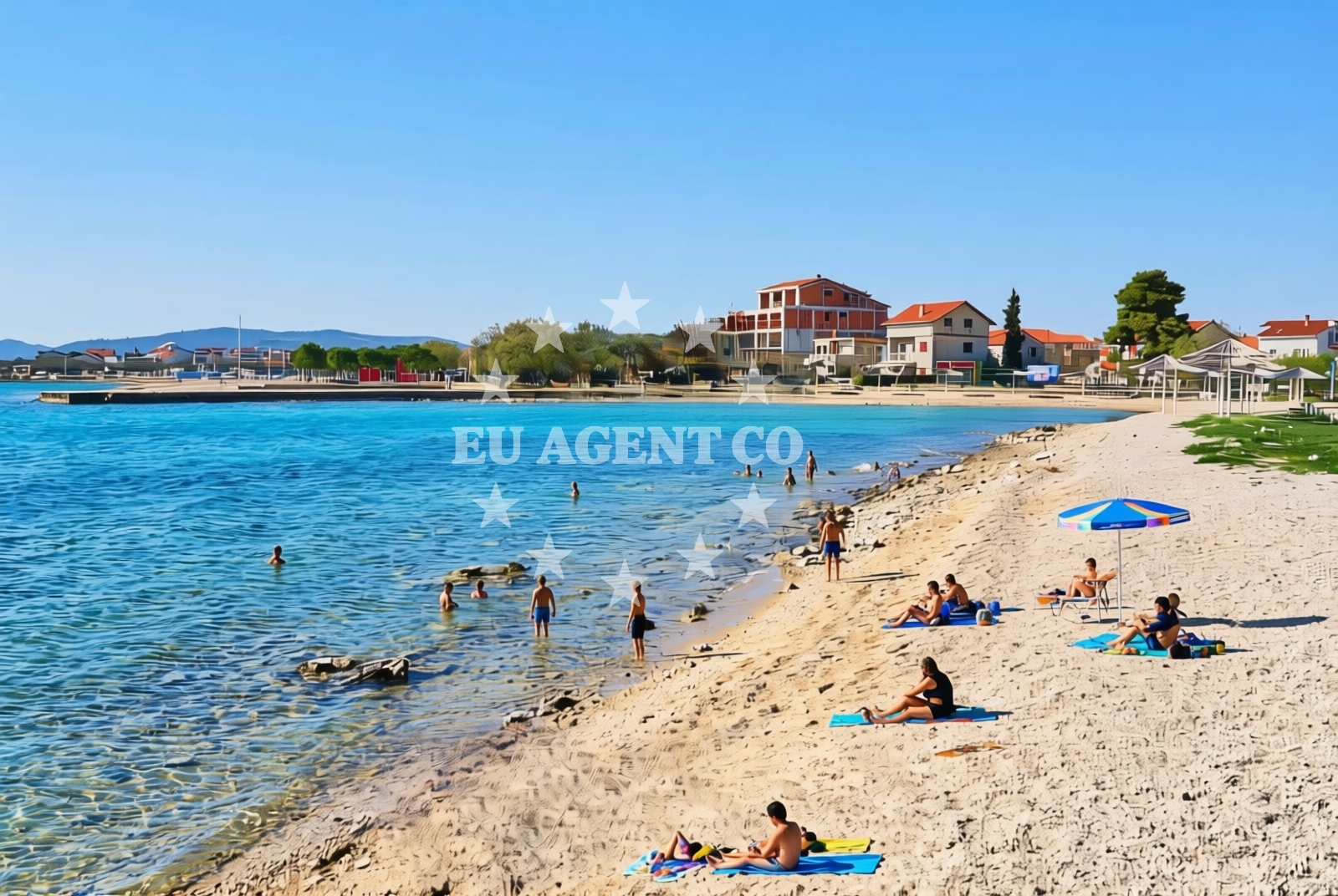 Shoreline and swimming area at Dječja plaža, Srima Beach in Dječja plaža
