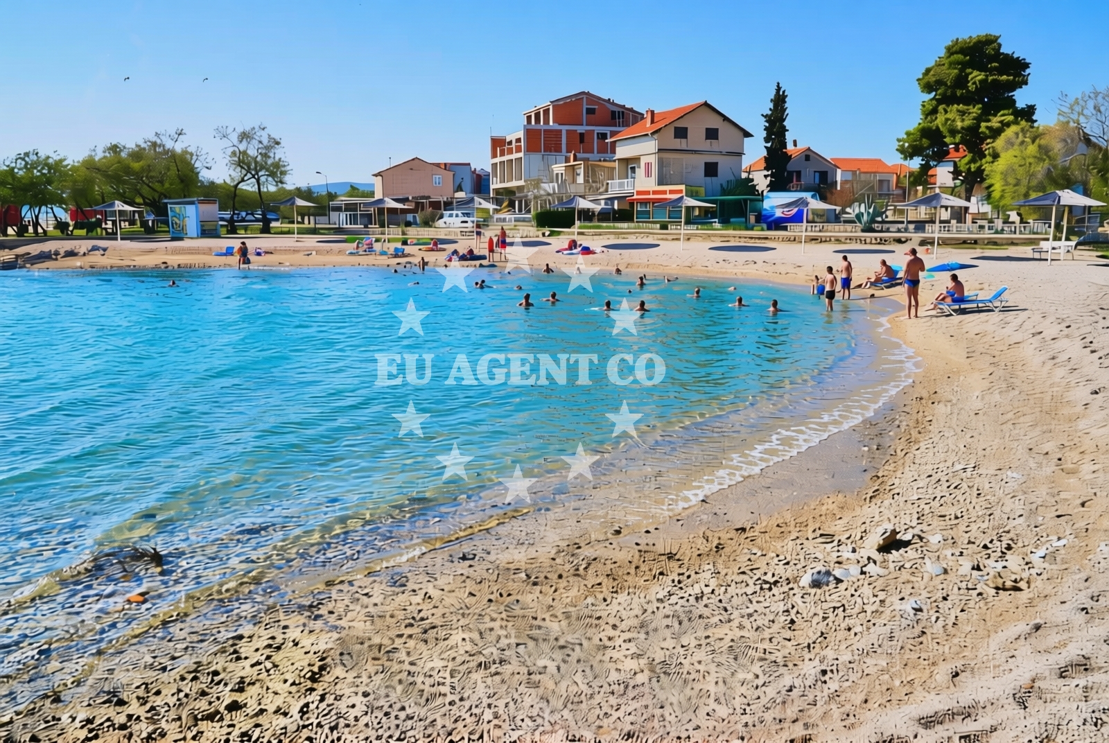 Sea and coastal view of Dječja plaža, Srima Beach in Dječja plaža