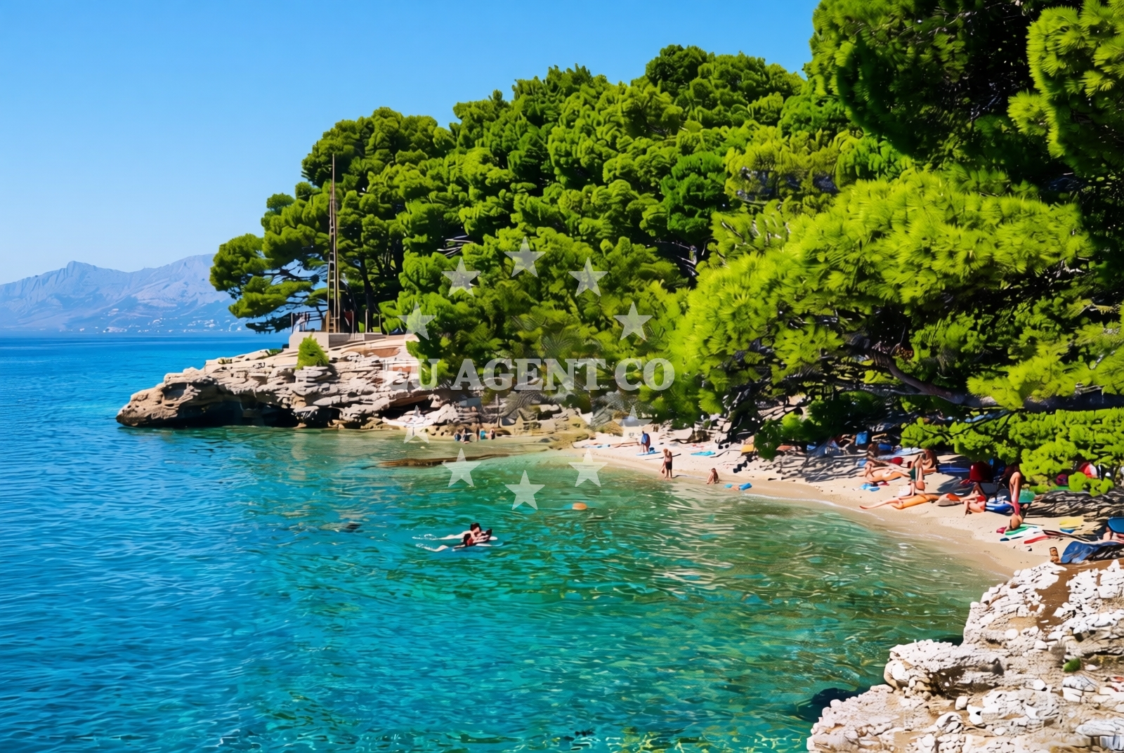 Overview of Dječje selo, Promajna Beach in Dječje selo