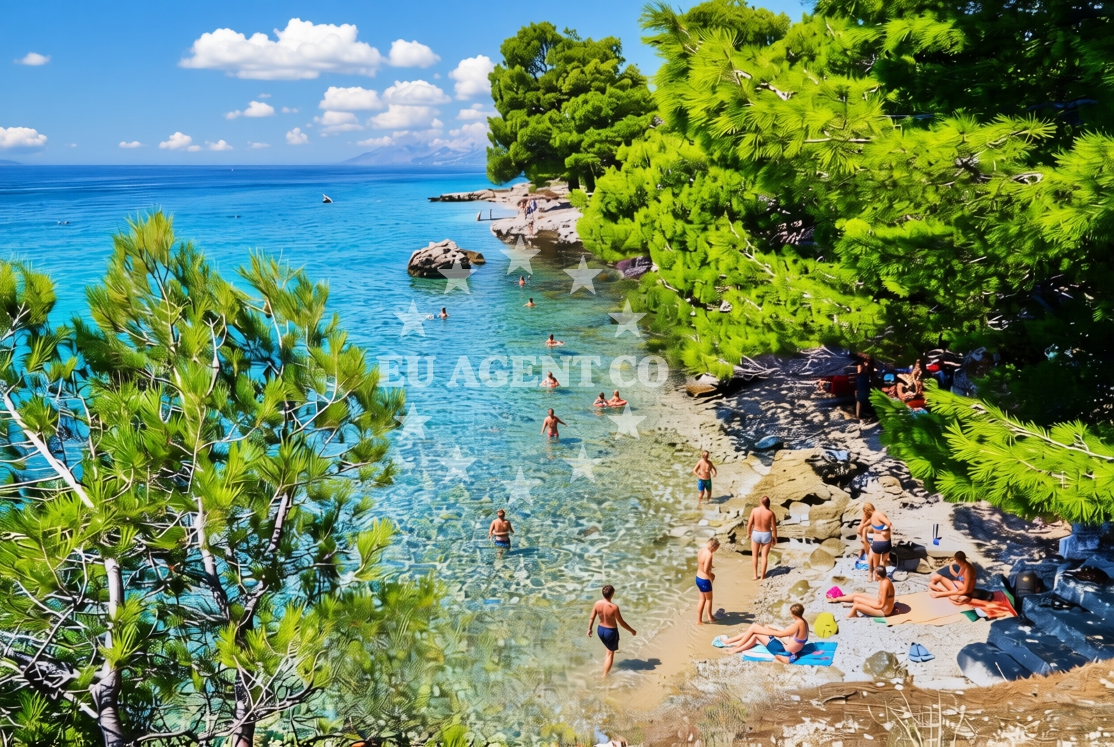 Beach facilities and surroundings at Dječje selo, Promajna Beach in Dječje selo