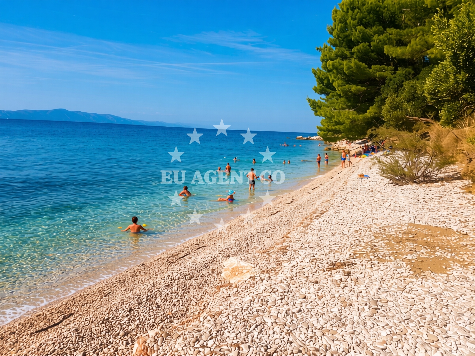 Shoreline and swimming area at Djevicanska beach in igrane 206/A, Igrane