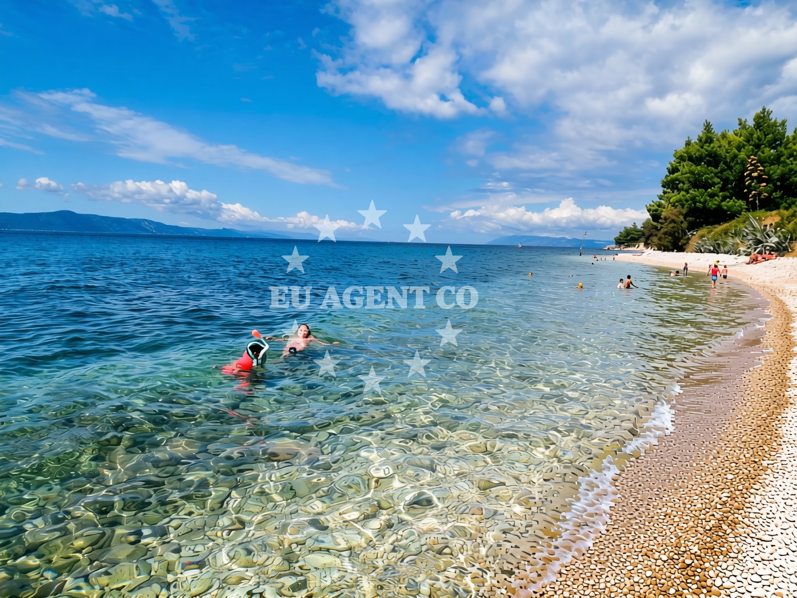 Sea and coastal view of Djevicanska beach in igrane 206/A, Igrane