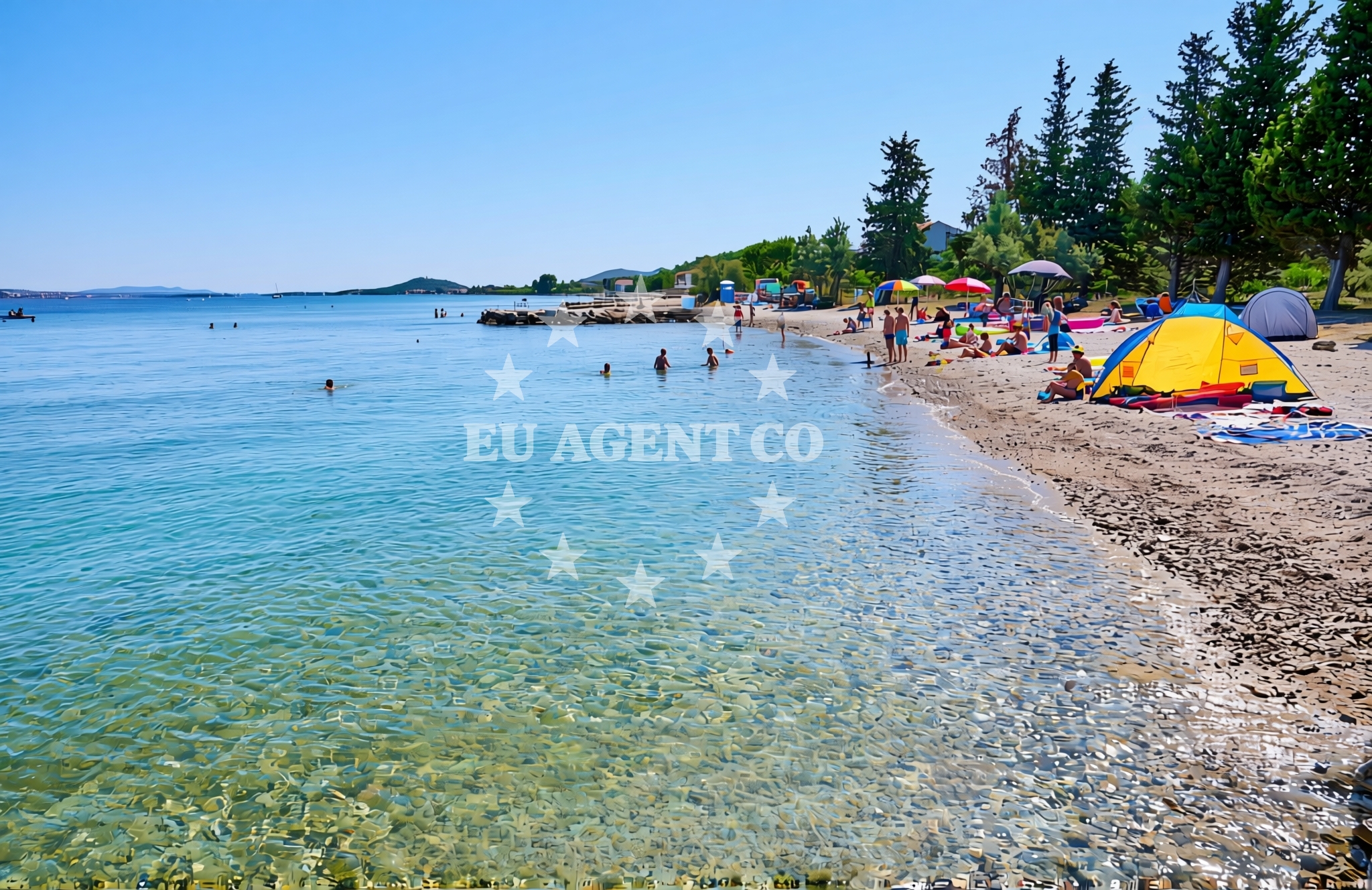 Overview of Dobropoljana (Pašman): beaches and coves (1) in Dobropoljana (Pašman)