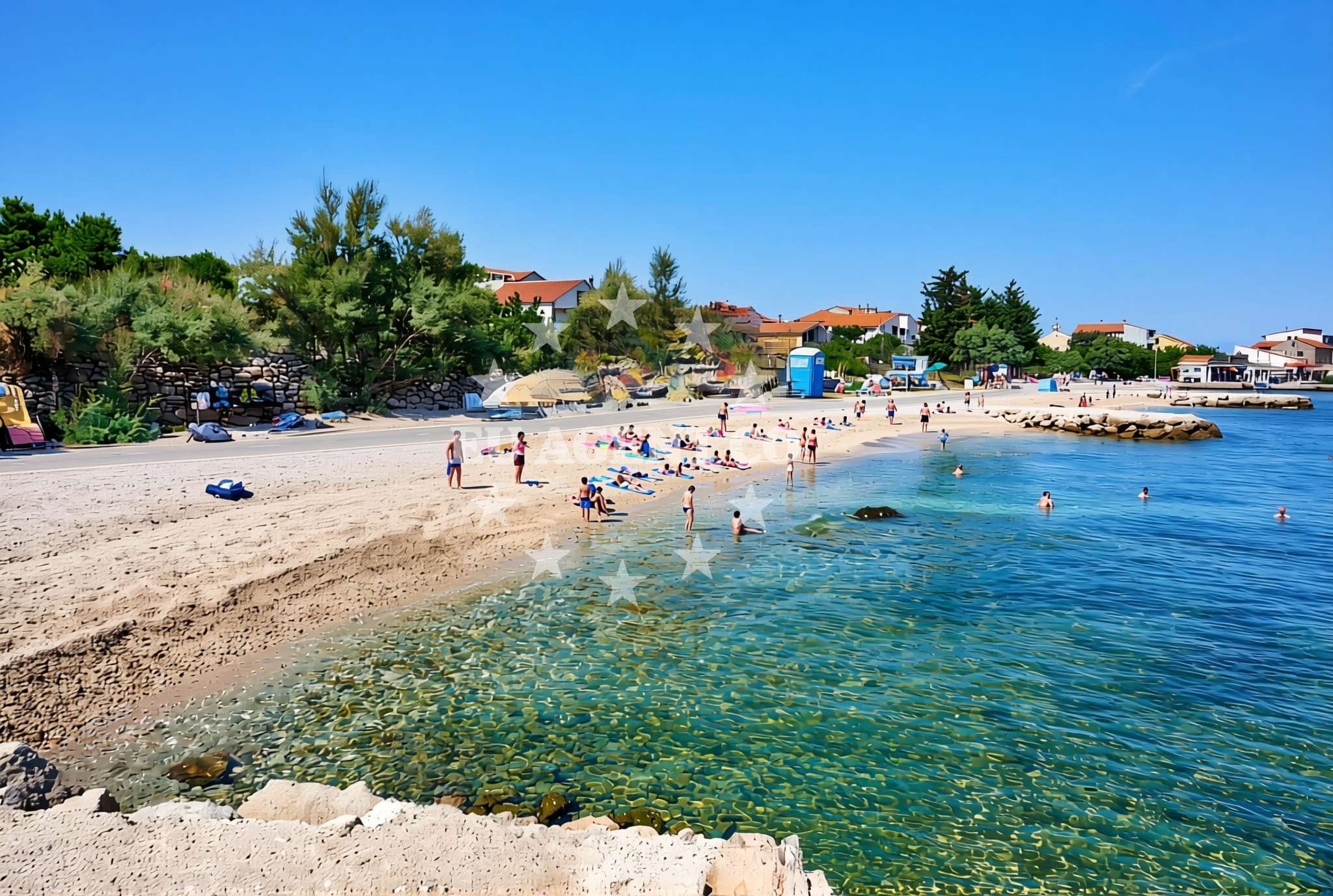 Sea and coastal view of Dobropoljana (Pašman): beaches and coves (1) in Dobropoljana (Pašman)