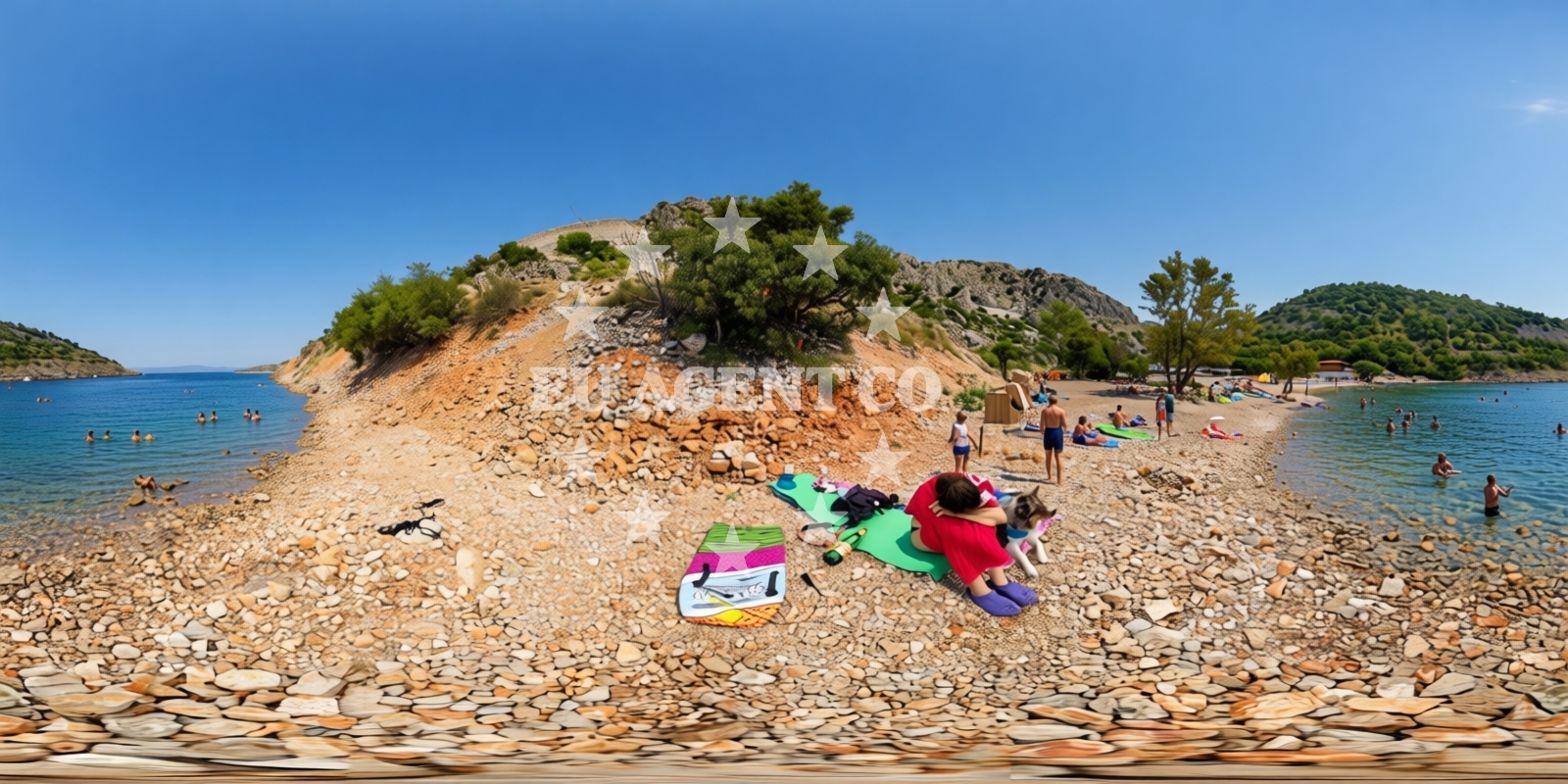 Shoreline and swimming area at Dog beach in Dugno 43, Povile