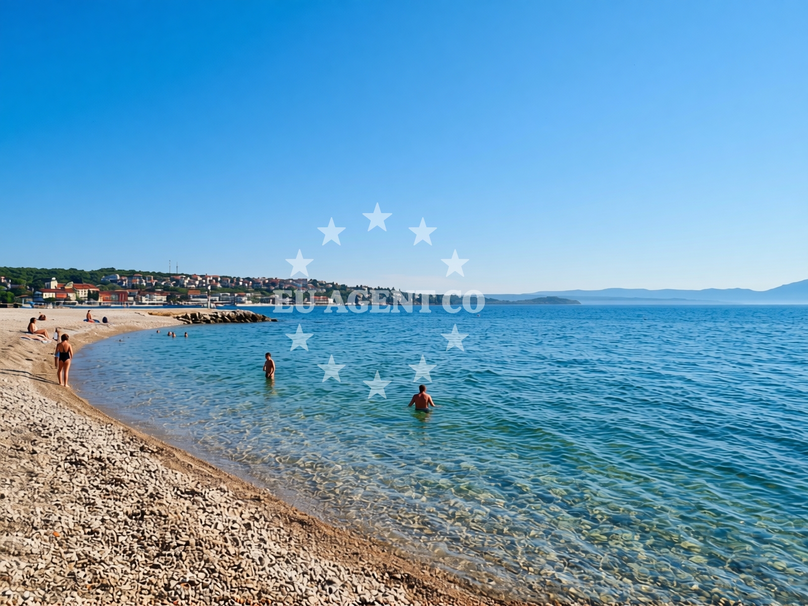 Shoreline and swimming area at Dog Beach Atea Camping