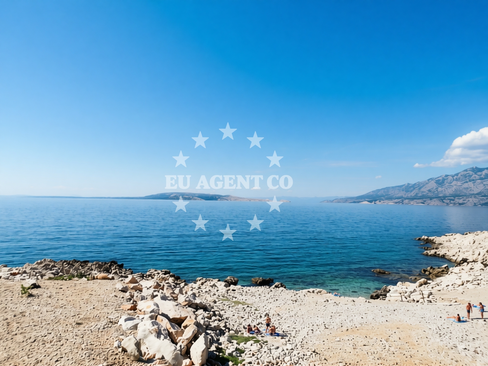 Sea and coastal view of Dog Beach Jadra in Porat 12, Stara Novalja