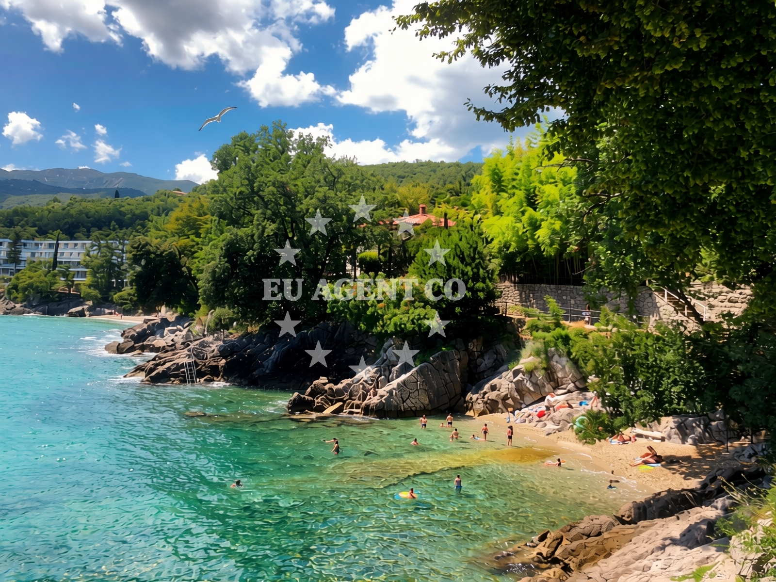 Overview of Dog Beach Opatija in Antona Raspora 24, Opatija
