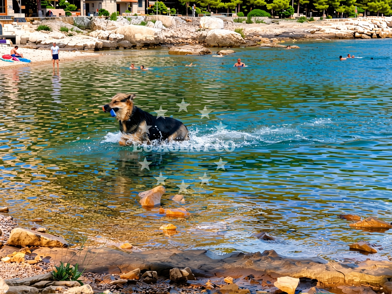 Sea and coastal view of Dog Beach Ugljan in Put uvale suha 1, Ugljan