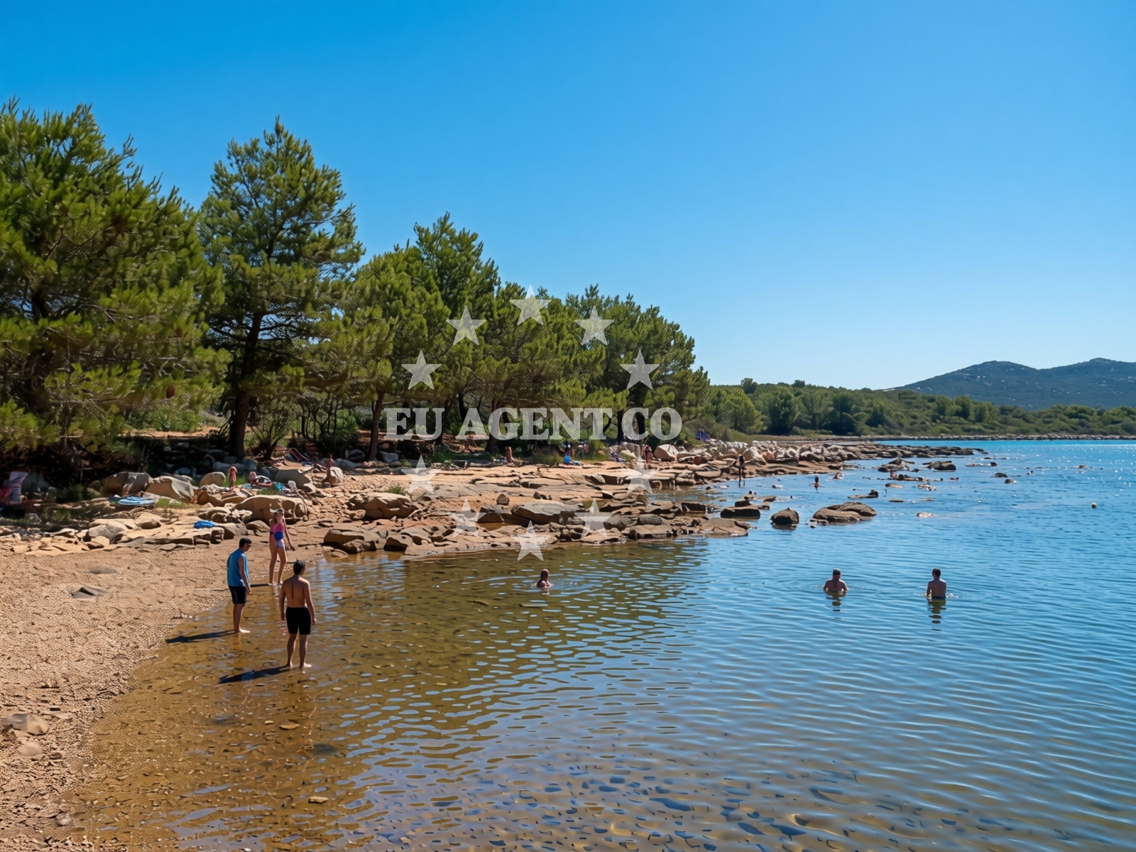 Beach facilities and surroundings at Dog Beach Ugljan in Put uvale suha 1, Ugljan