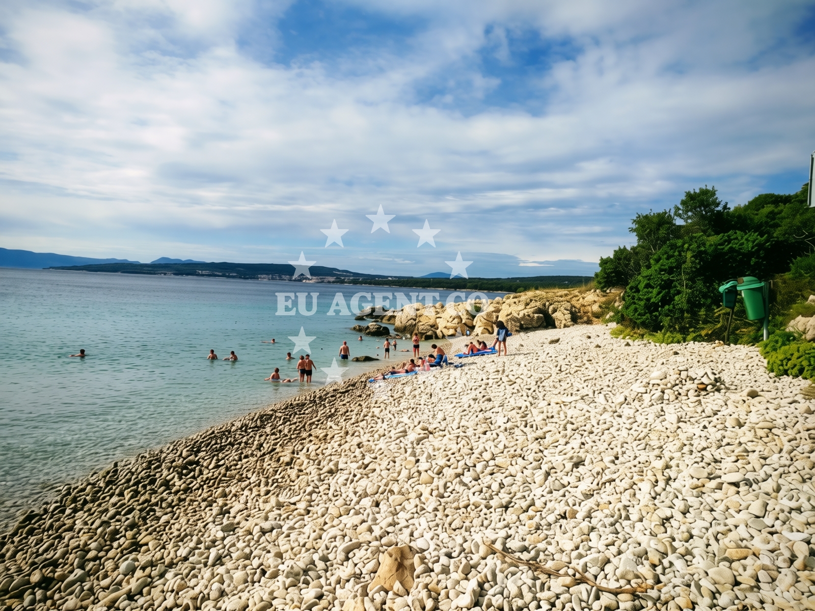Sea and coastal view of Dogs beach in Buka ulica 15, Punat