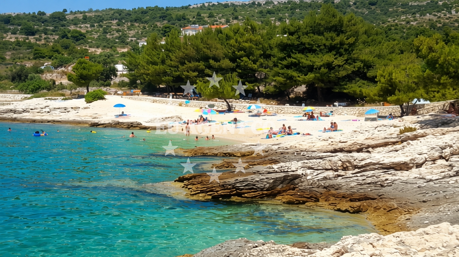 Beach facilities and surroundings at Dolac beach in Ul. Rtić I 9A Apartment, Dolac