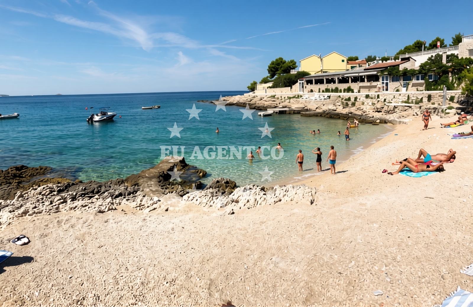 Overview of Dolac II beach in Rtic II, Primošten