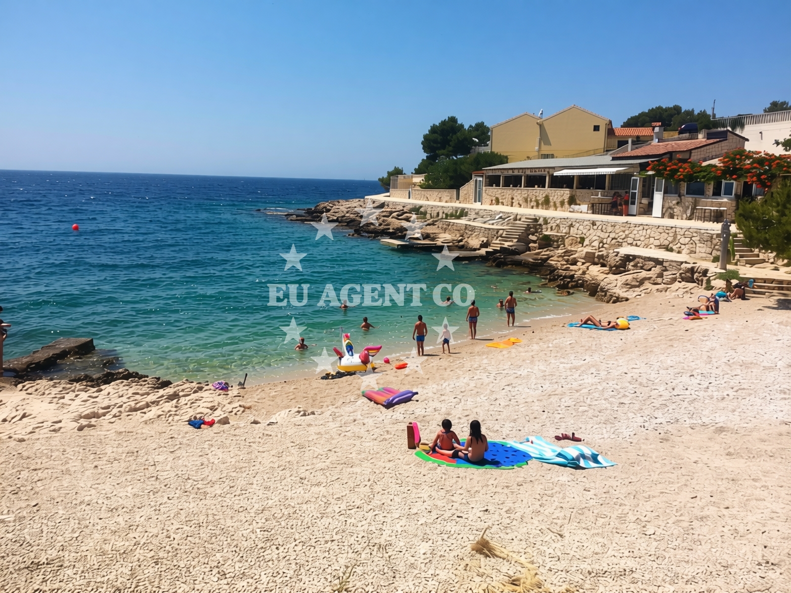 Sea and coastal view of Dolac II beach in Rtic II, Primošten