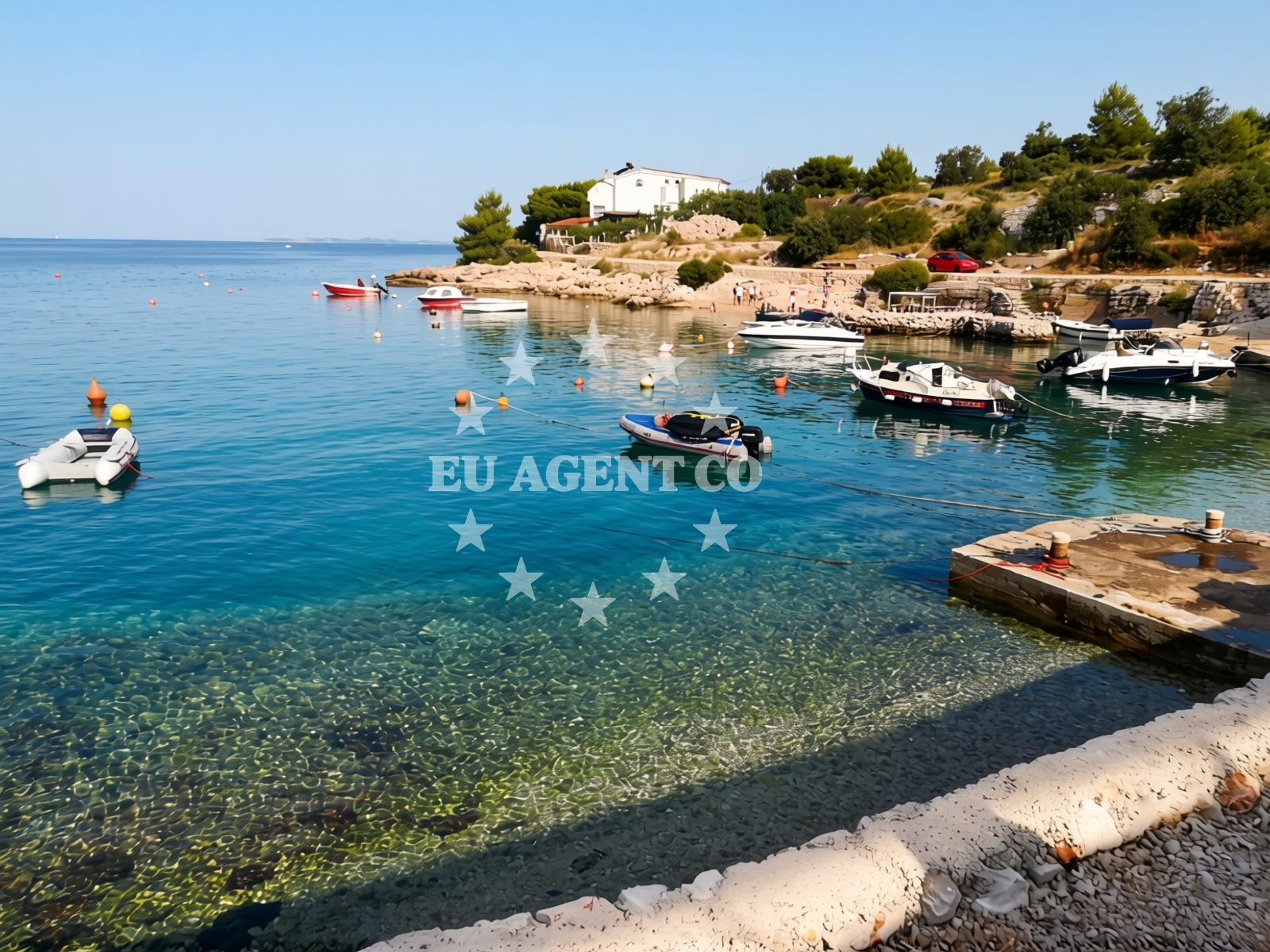 Sea and coastal view of Dolac III beach in Rtic II, Primošten