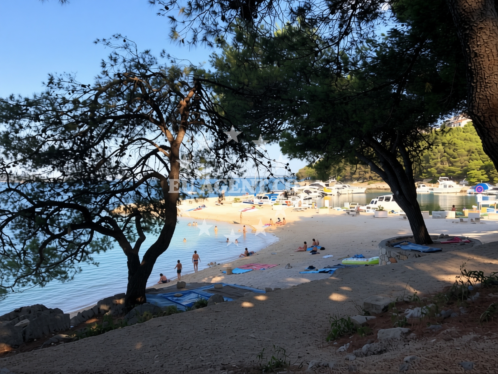 Beach facilities and surroundings at Dolaske Drage beach in 16 Ulica Zdeslava Turića, Drage