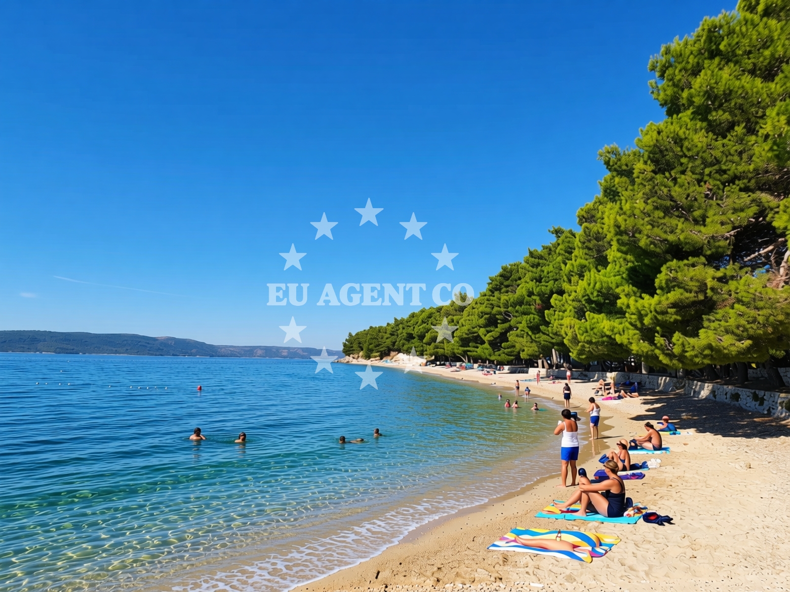 Shoreline and swimming area at Dole beach in 29 Blato, Živogošće