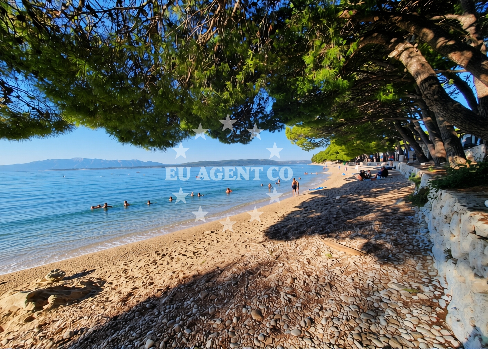 Sea and coastal view of Dole beach in 29 Blato, Živogošće