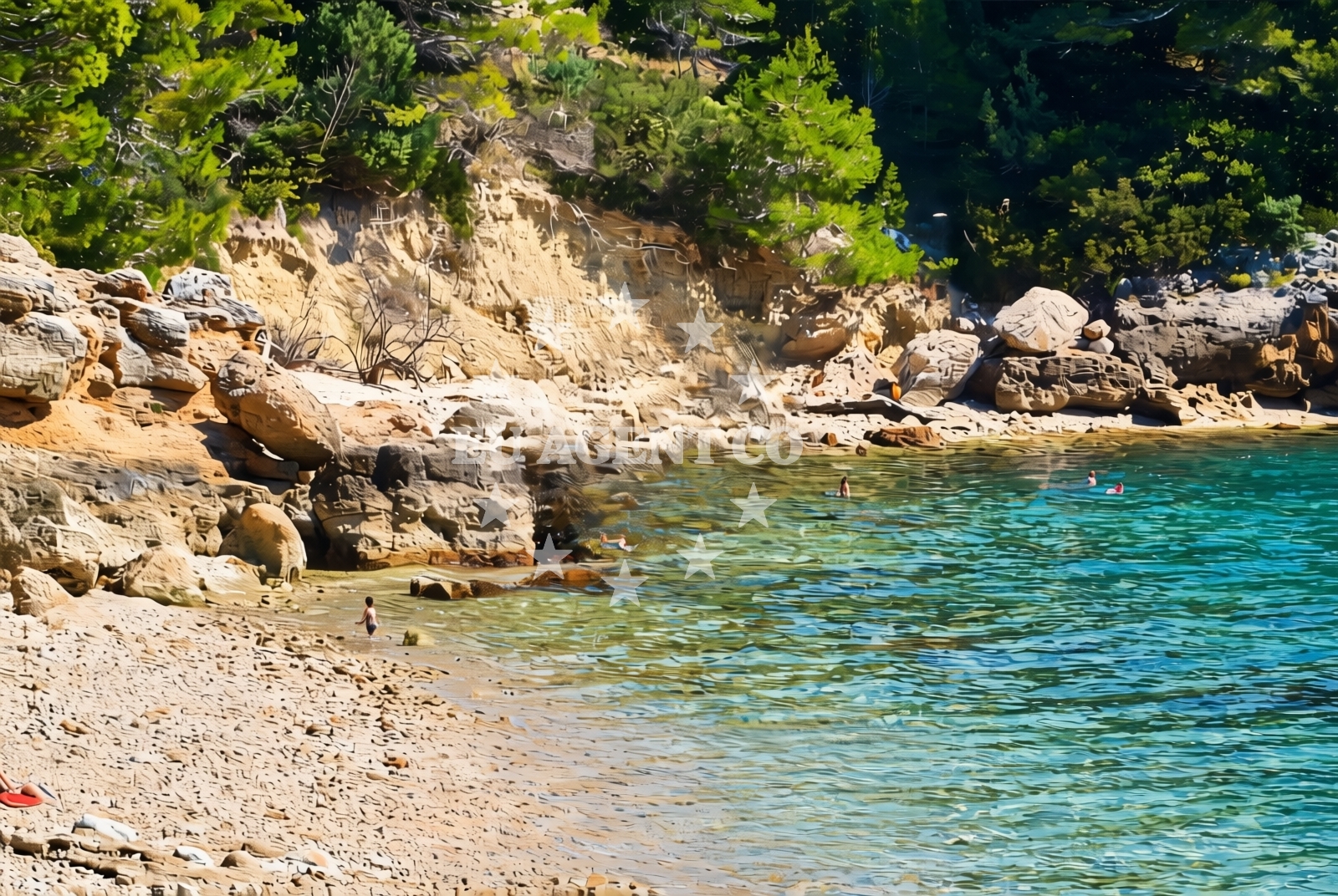 Sea and coastal view of Dole istok, Drvenik (Gradac) Beach in Dole istok