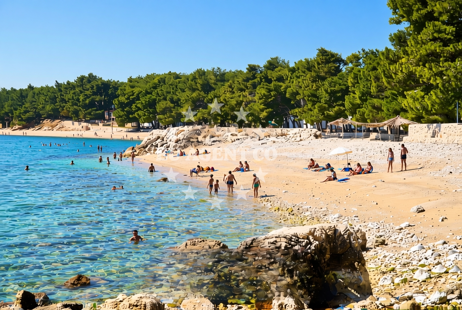Sea and coastal view of Dole zapad, Drvenik (Gradac) Beach in Dole zapad